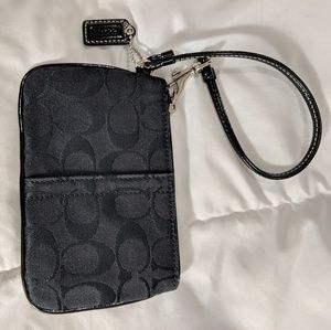 Black Coach iconic C Wristlet